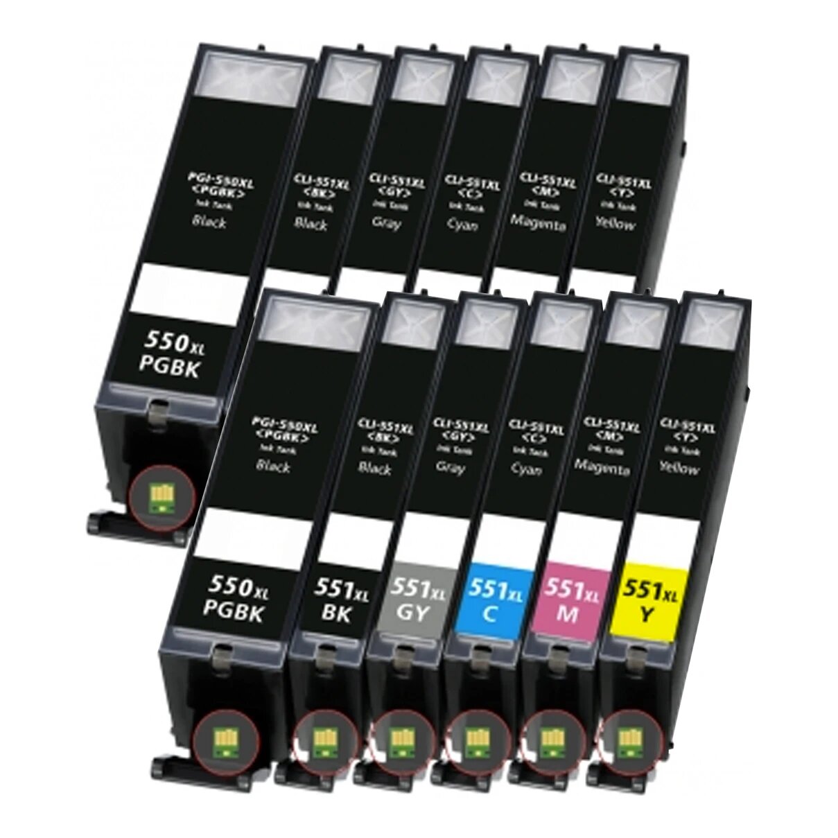 2x Huismerk Canon PGI-550 XL + CLI-551 XL (6496B005) inktcartridges voordeelbundel (6set)