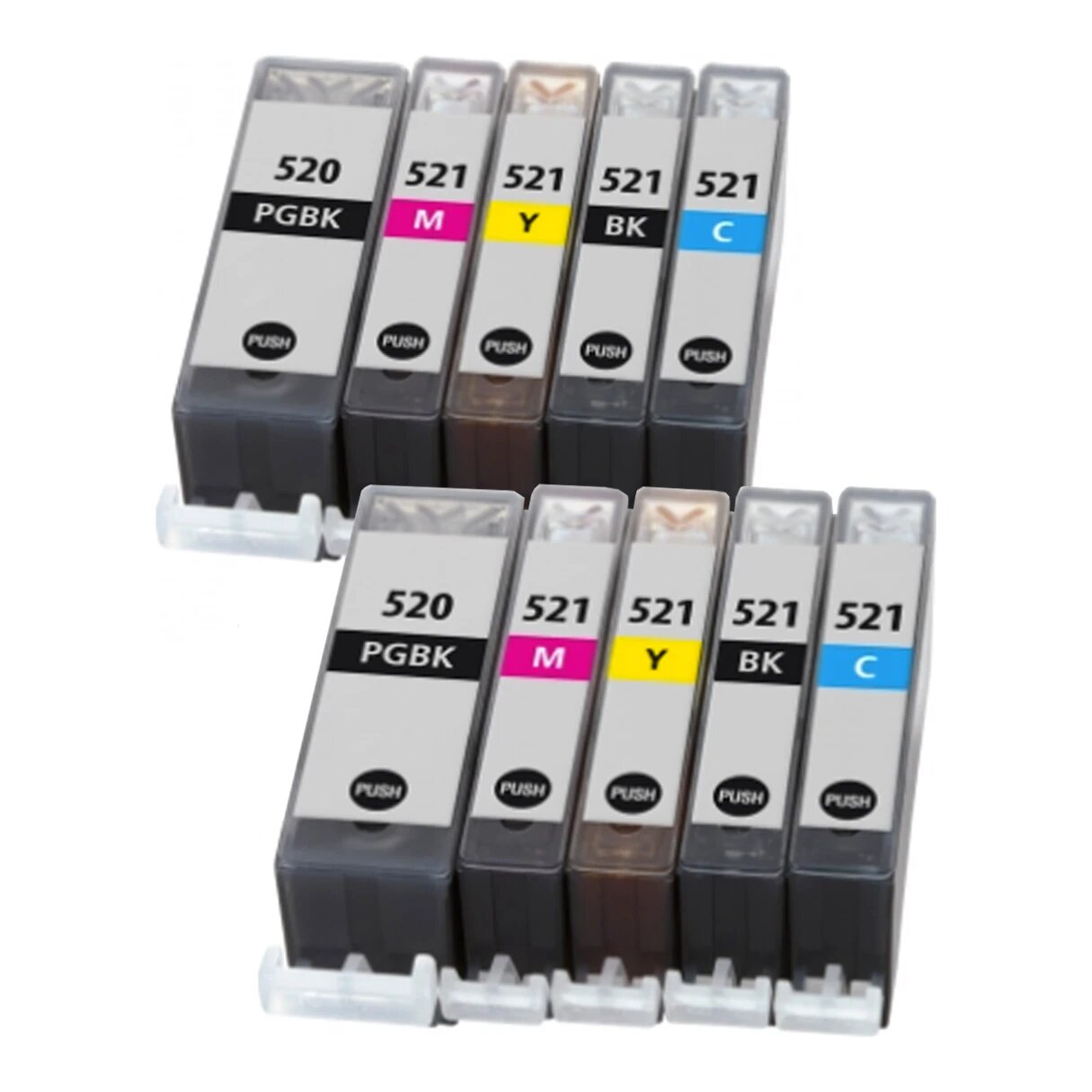 2x Huismerk Canon PGI-520 + CLI-521 inktcartridges voordeelbundel (5set)