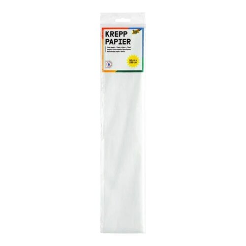 Folia crêpepapier 250 x 50 cm wit