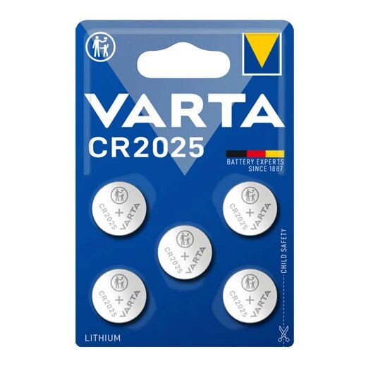Varta CR2025 3V Lithium knoopcel batterijen 5-pack