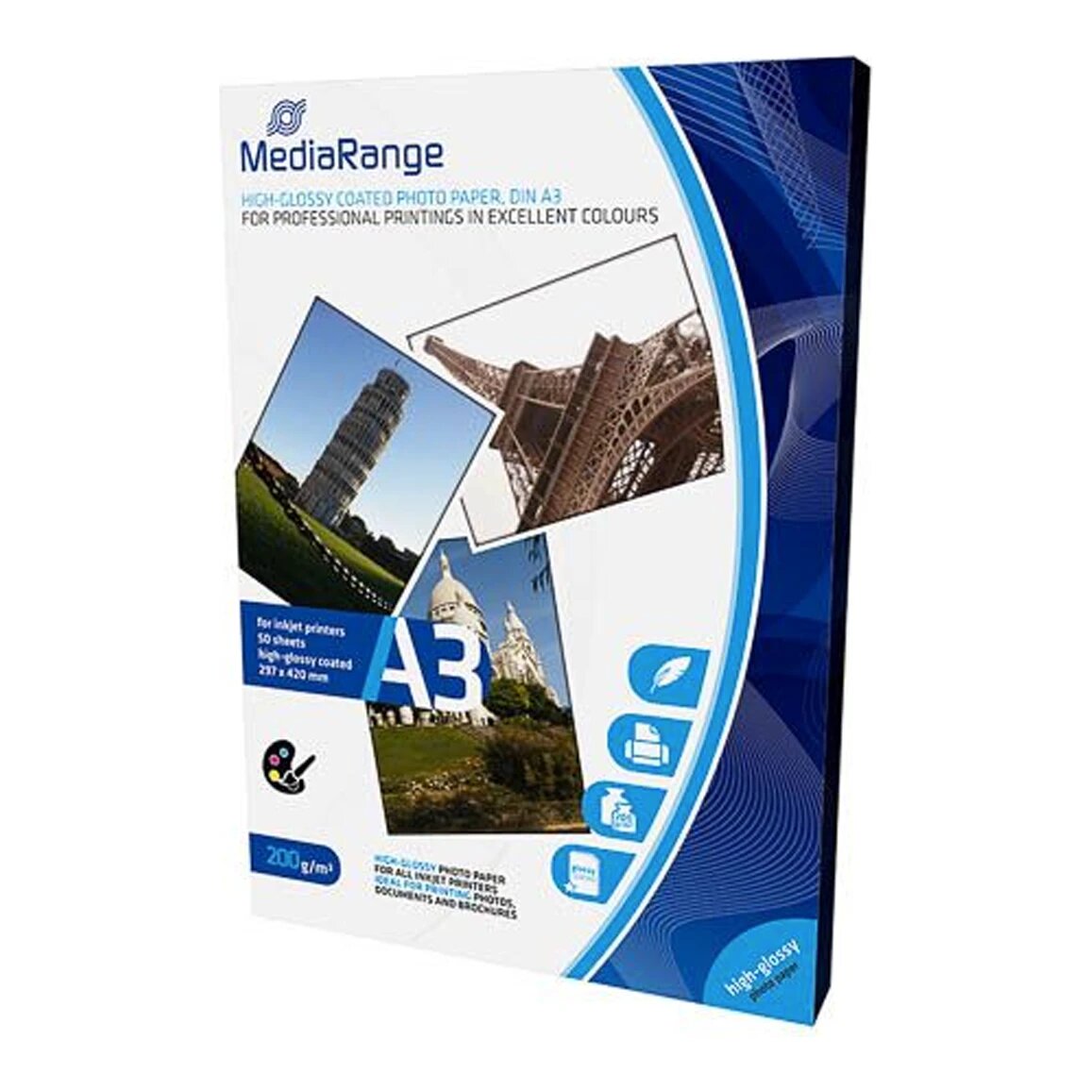 MediaRange hoogglans A3 (297x420mm) inkjet fotopapier 50 vellen 200 gr/m­²