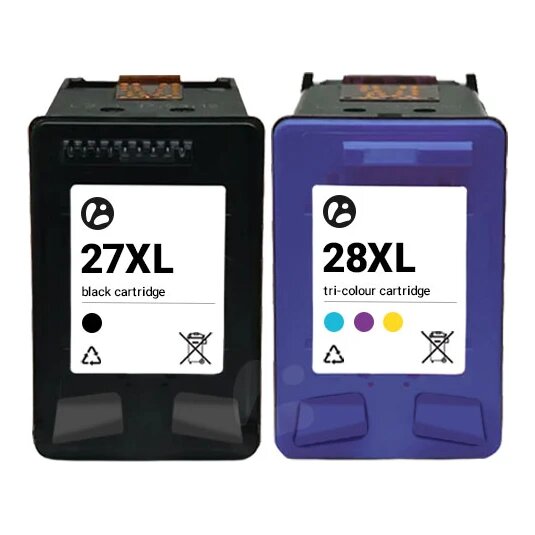 Huismerk HP 27XL (C8727AE) + HP 28XL (C8728AE) inktcartridges voordeelbundel