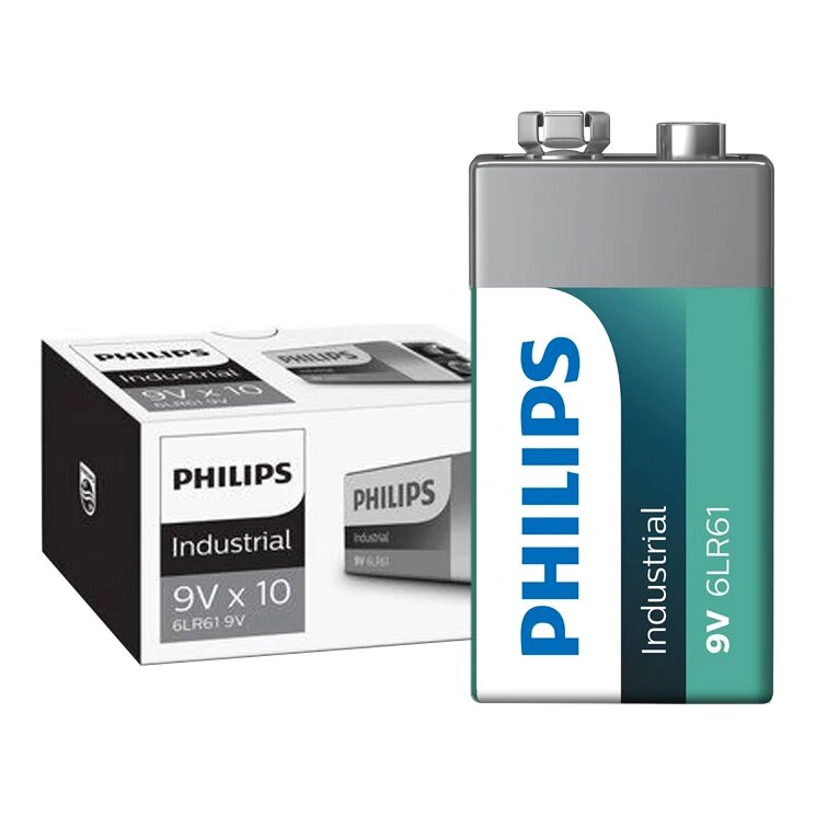 Philips Industrial Alkaline 9V/6LR61 batterijen 10-pack