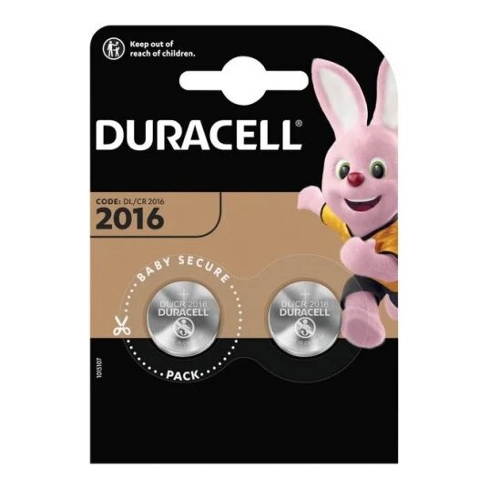 Duracell CR2016 3V knoopcel batterijen 2-pack