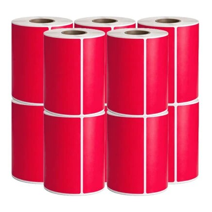 10x Zebra compatible PostNL verzendlabels rood, 102 mm x 152 mm