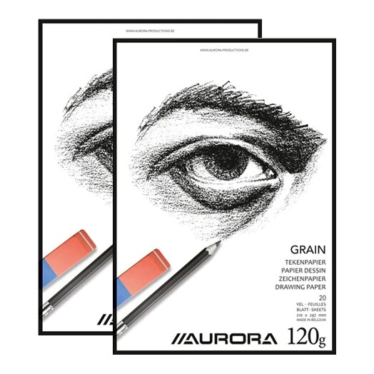 Aurora tekenblok A4, 120 g/m² (2x20 vellen)