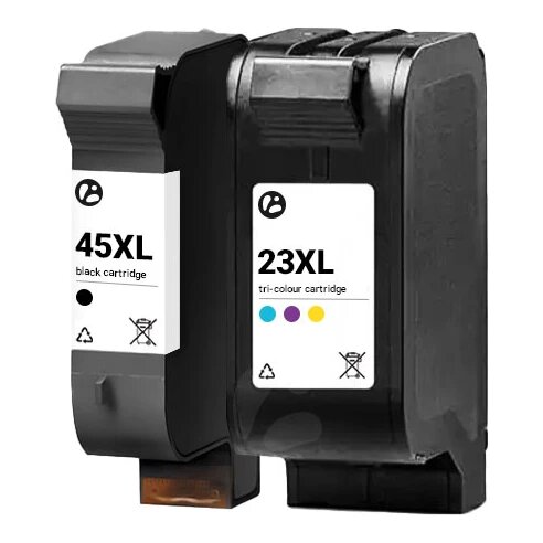 Huismerk HP 45XL (51645AE) + HP 23XL (C1823D) inktcartridges voordeelbundel
