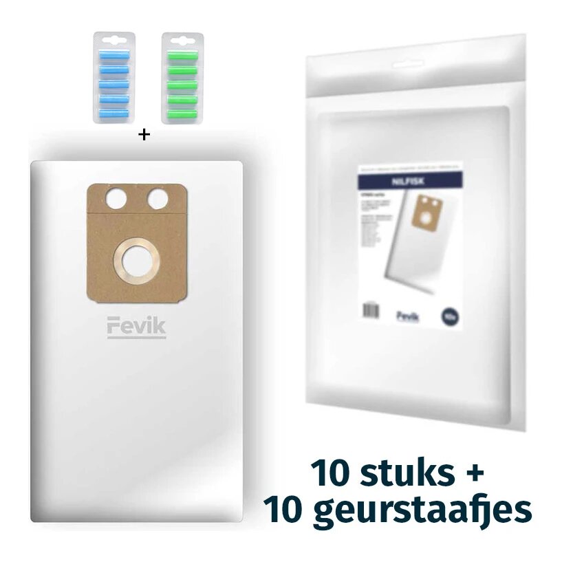 Nilfisk VP600 stofzuigerzakken 10 stuks + 10 geurstaafjes (eigen merk)