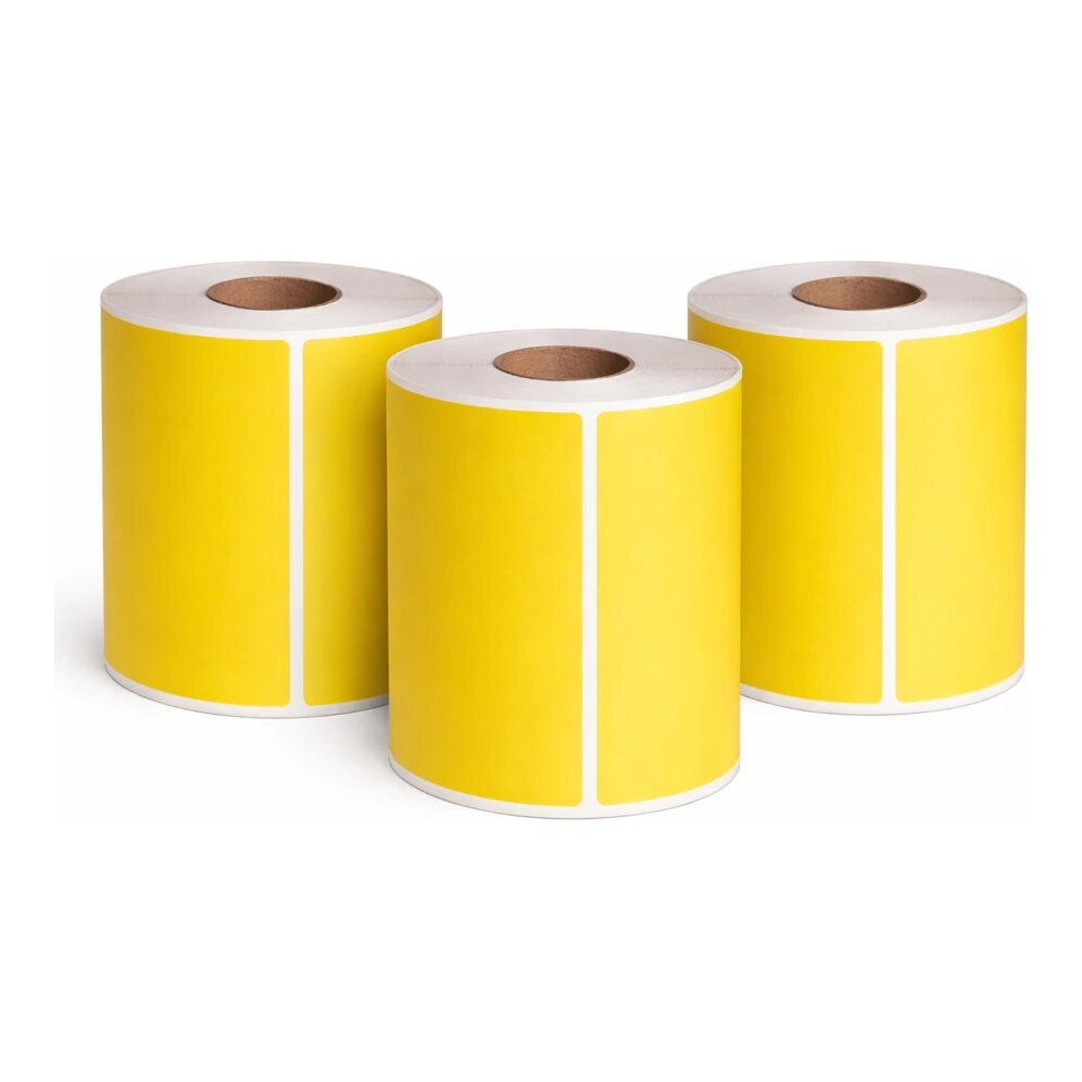 3x Zebra compatible PostNL verzendlabels geel, 102 mm x 152 mm