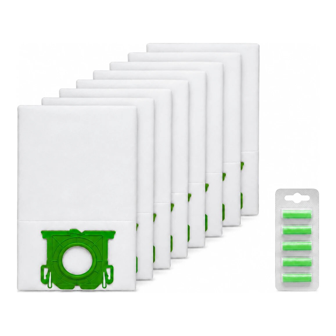 Sebo Airbelt K series stofzuigerzakken 8 stuks + 5 geurstaafjes (eigen merk)