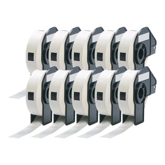 10x Brother DK-11204 compatible labels, 17 mm x 54 mm