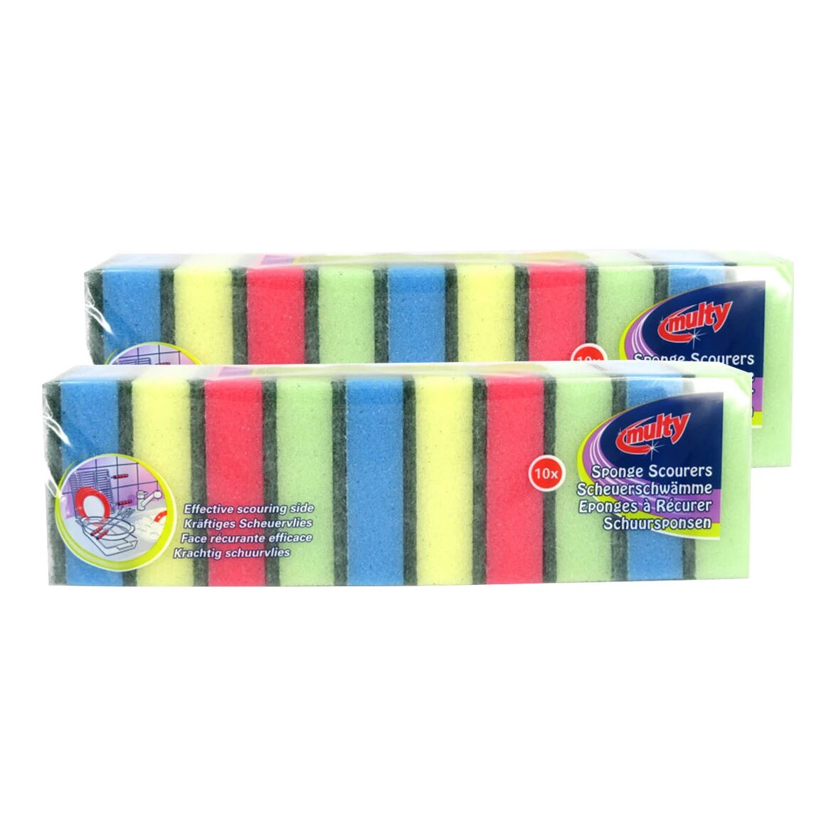 Multy schuursponzen assortiment (2x10 stuks)