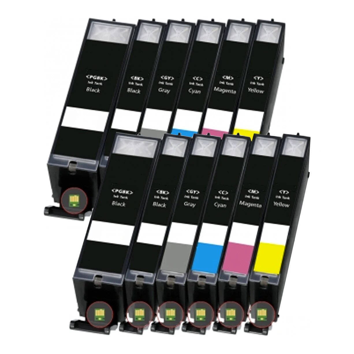 2x Huismerk Canon PGI-570 XL + CLI-571 XL inktcartridges voordeelbundel (6set)
