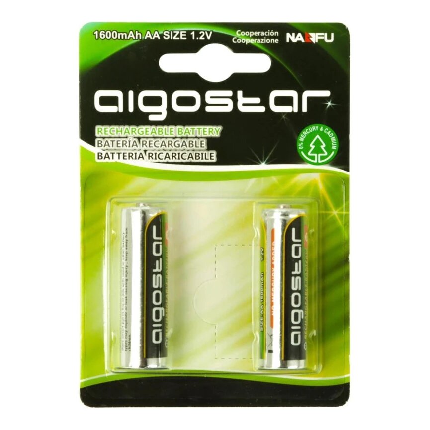 Aigostar oplaadbare AA batterijen 2-pack (1600 mAh)