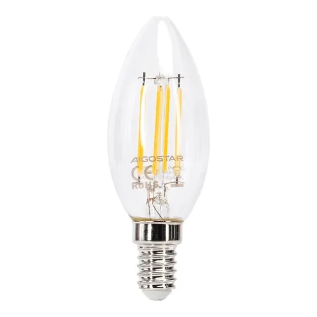E14 LED Filament lamp | Kaars C35 | 6500K daglicht wit | 4W (38W)