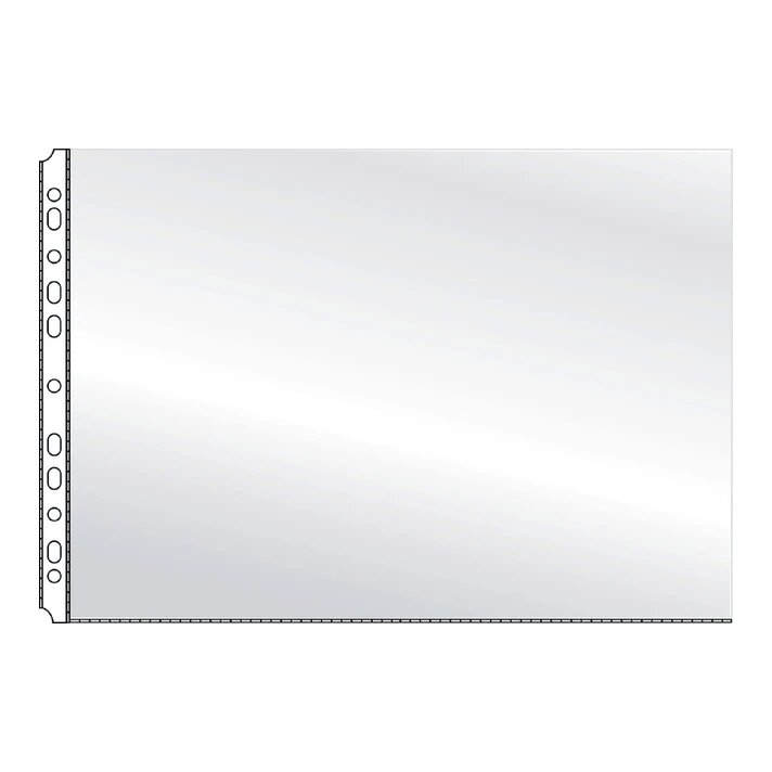 Quantore A3 insteekhoezen liggend, generfd, 11-gaats, 80 micron (10 stuks)