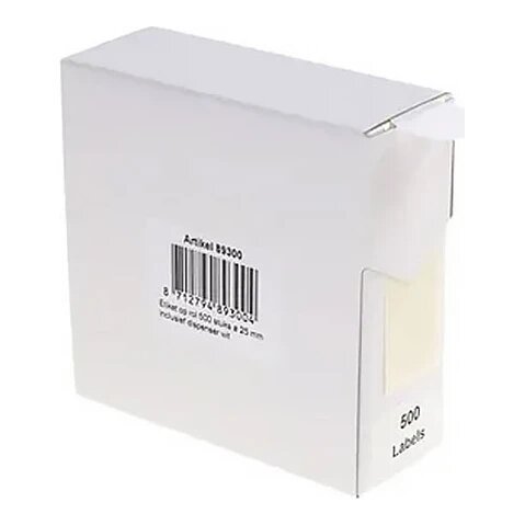 Rillprint markeringsstickers Ø25 mm wit (500 stuks)