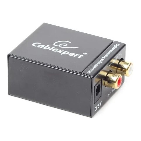 Toslink/optisch + tulp/coaxiaal naar 2x tulp (RCA) + Jack (AUX) 3,5 mm digitaal naar analoog audio omvormer