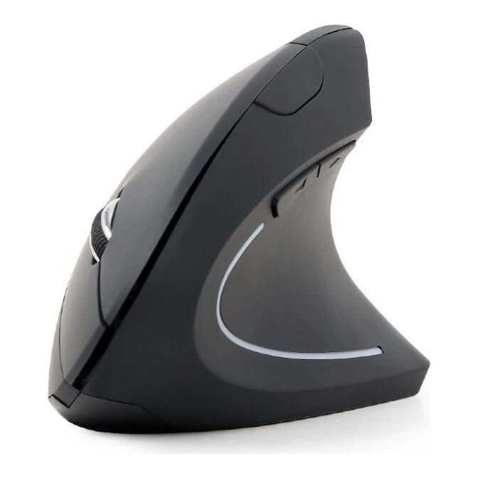 Optische ergonomische draadloze muis, 6-knops, zwart