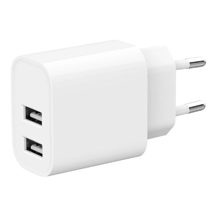 Snellader 2x USB-A wit (12W)