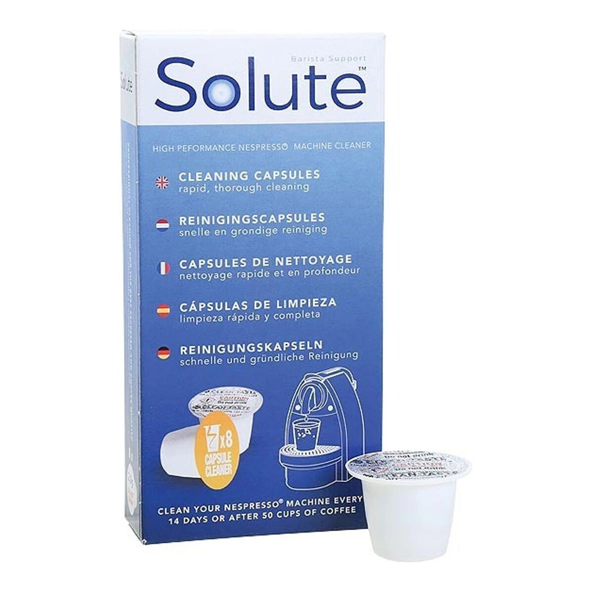 Solute reinigingscapsules voor Nespresso (8 stuks)