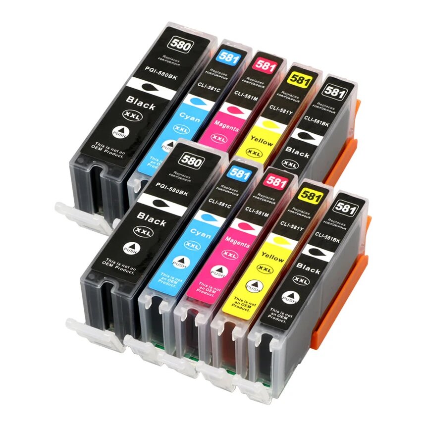 2x Huismerk Canon PGI-580 XXL + CLI-581 XXL (2024C006) inktcartridges voordeelbundel (5set)