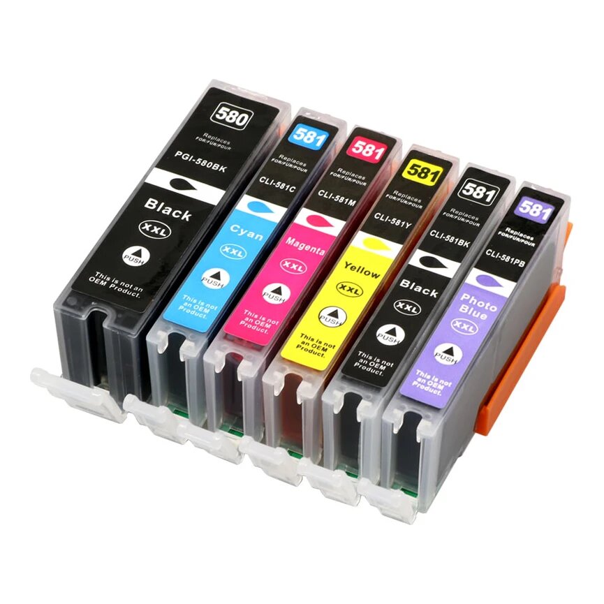 Huismerk Canon PGI-580 XXL + CLI-581 XXL inktcartridges voordeelbundel (6set)