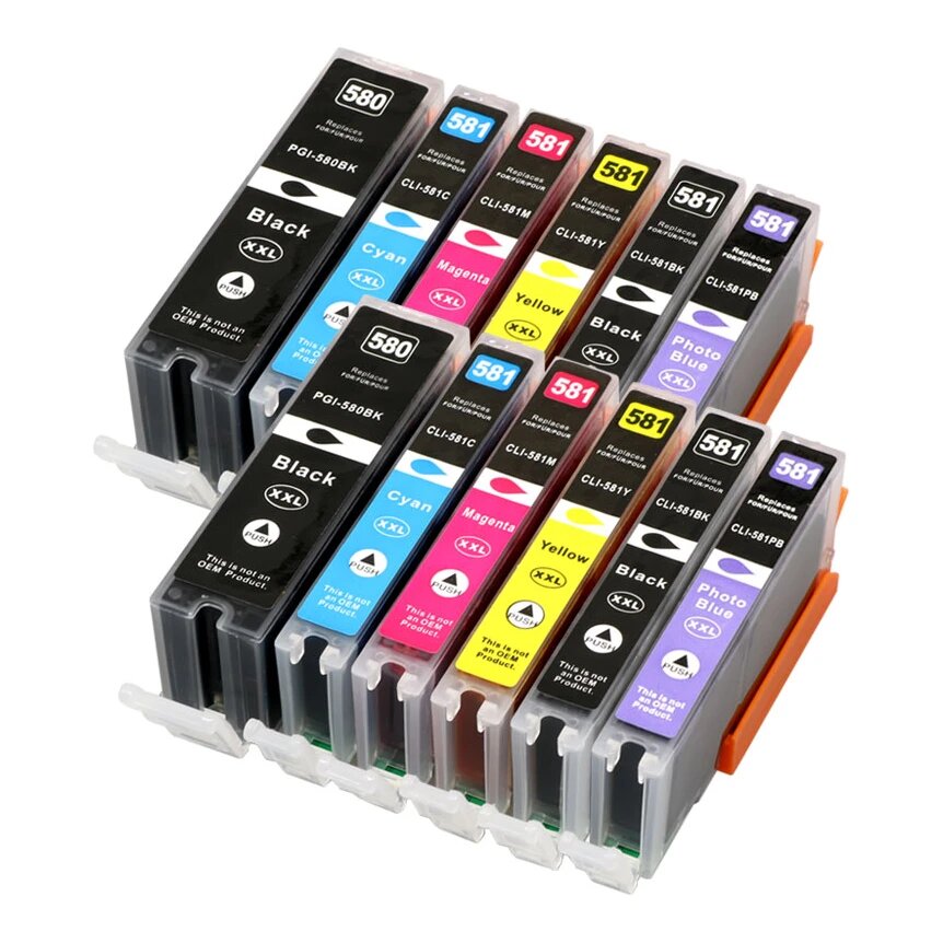 2x Huismerk Canon PGI-580 XXL + CLI-581 XXL inktcartridges voordeelbundel (6set)