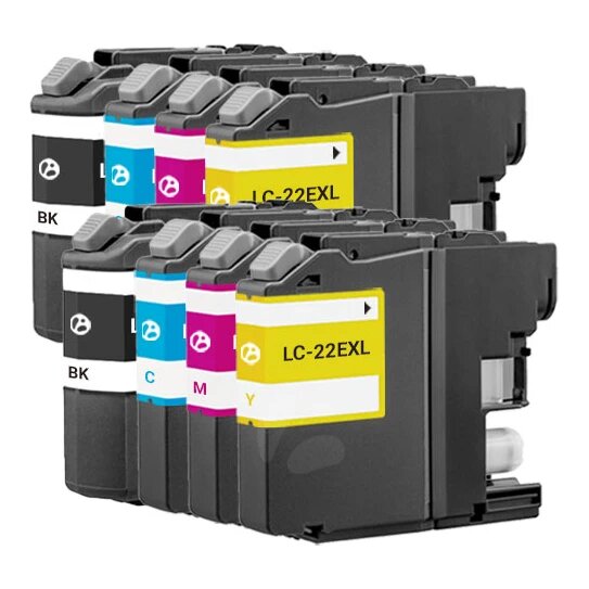 2x Huismerk Brother LC-22E inktcartridges voordeelbundel