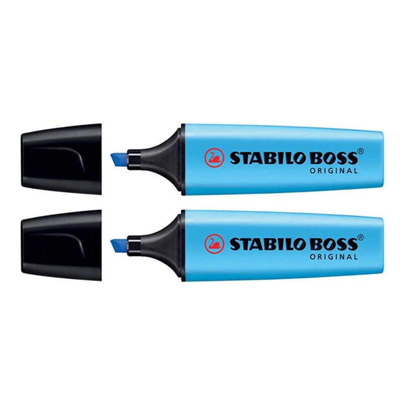 STABILO BOSS ORIGINAL markeerstift fluorescerend blauw (2 stuks)