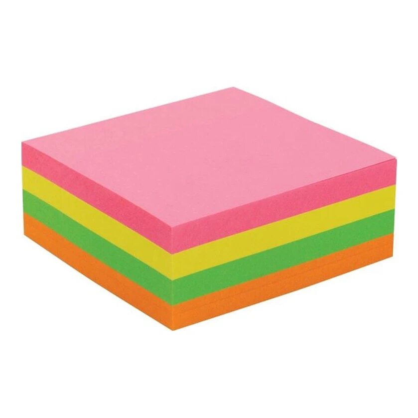 Q-connect quick notes neonkleuren 76 x 76 mm (320 stuks)