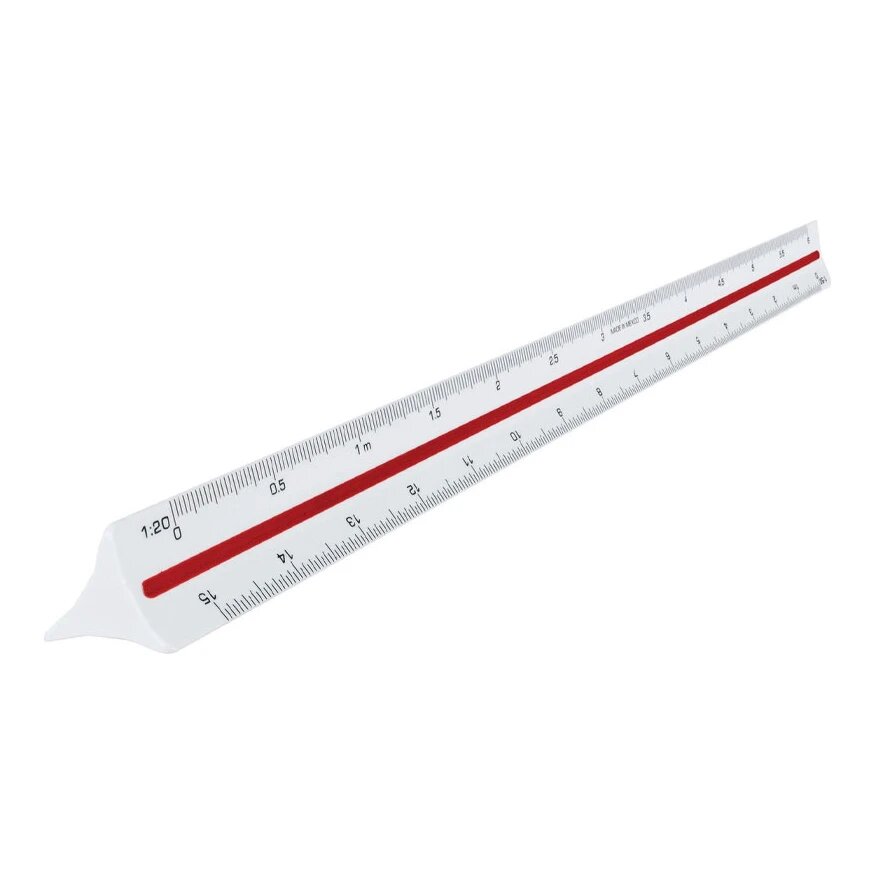 Maped driekantige schaalstok 30 cm, 1:20 - 1:100