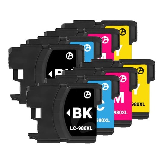 2x Huismerk Brother LC-980VALBP XL inktcartridges voordeelbundel