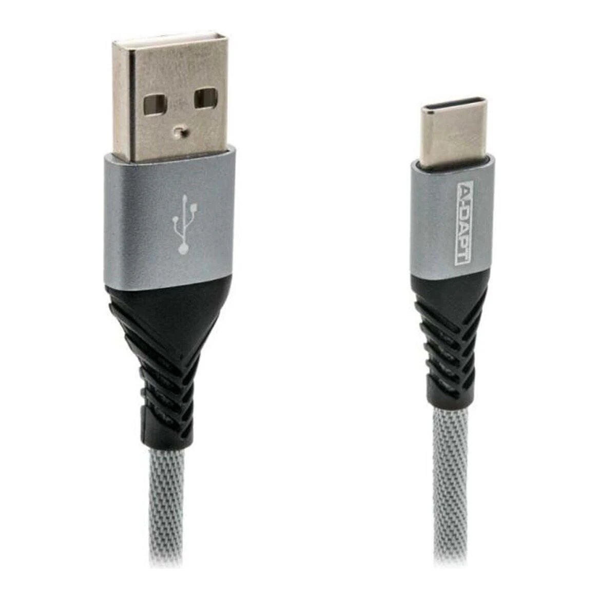 A-DAPT USB-A naar USB-C data en laadkabel PRO grijs (1 m)