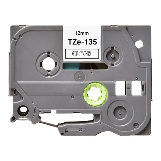 Huismerk Brother TZe-135 tape wit op transparant (12 mm)