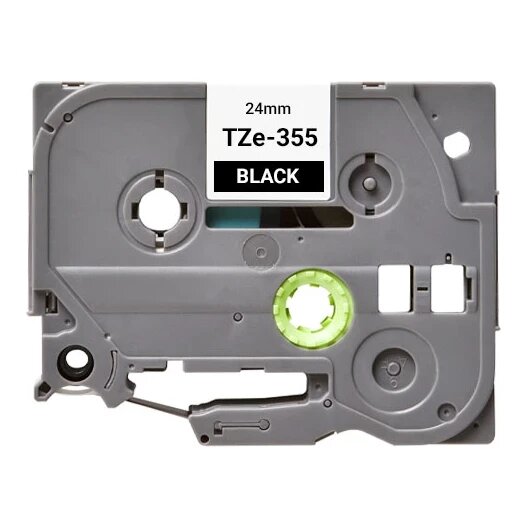 Huismerk Brother TZe-355 tape wit op zwart (24 mm)
