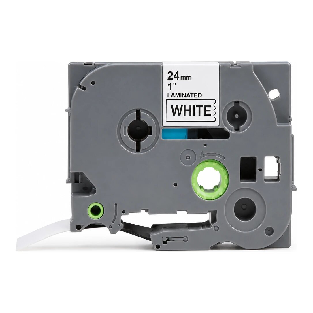 Huismerk vervangt Brother TZe-355 tape wit op zwart (24 mm)